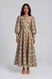 Tally Taylor 4848 orange bishop sleeve maxi dress