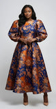 Tally Taylor 4848 royal blue print maxi dress