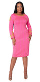 Tally Taylor 4896 fuchsia pink knit dress