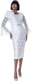 Terramina 7005 white mesh skirt suit