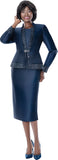 Terramina 7013 navy blue skirt suit