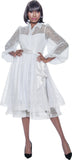 Terramina 7067 white mesh dress