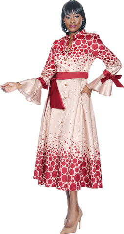 Terramina 7072 burgundy maxi dress
