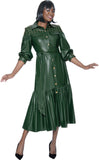 Terramina 7082 green leather maxi dress