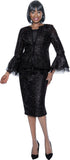 Terramina 7098 black skirt suit