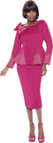 Terramina 7108 Fuchsia pink scuba Skirt Suit