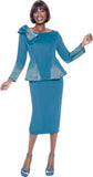 Terramina 7108 light blue scuba Skirt Suit