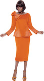 Terramina 7108 orange scuba Skirt Suit