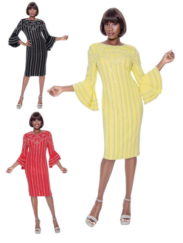 Terramina 7119 bell sleeve dress