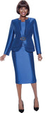 Terramina 7121 royal blue skirt suit