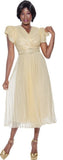 Terramina 7128 Gold Pleated Dress