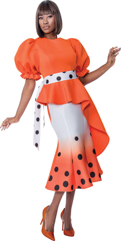 Terramina 7138 orange scuba dress