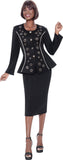 Terramina 7141 black scuba skirt suit