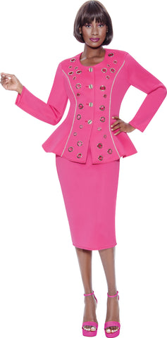 Terramina 7141 pink scuba skirt suit