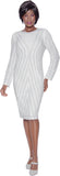 Terramina 7143 off white pearl embellished dress