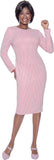 Terramina 7143 pink pearl embellished dress