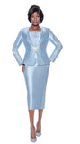 Terramina 7145 blue lace skirt suit