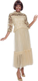 Terramina 7146 gold lace maxi dress