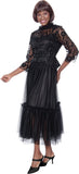 Terramina 7146 black lace maxi dress