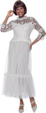 Terramina 7146 white lace maxi dress