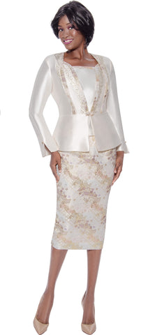 Terramina 7150 cream skirt suit