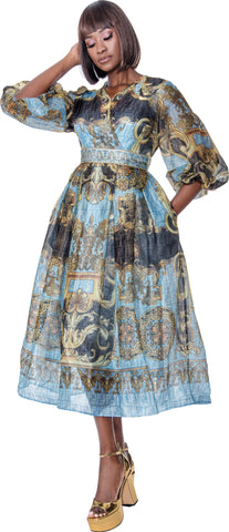 Terramina 7156 blue maxi dress