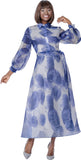 Terramina 7294 blue brocade maxi dress