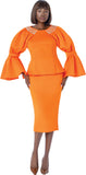 Terramina 7348 orange skirt suit