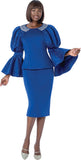 Terramina 7348 royal blue skirt suit
