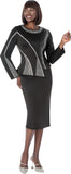 Terramina 7349 black skirt suit
