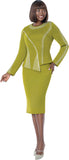 Terramina 7349 olive green skirt suit