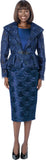 Terramina 7360 navy blue skirt suit