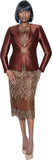 Terramina 7817 brown lace skirt suit