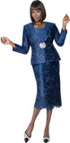 Terramina 3975 navy lace skirt suit