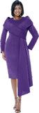 Terramina 7111 purple pearl embellished scuba dress