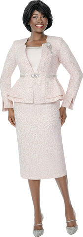 Terramina 7133 brocade rose gold skirt suit