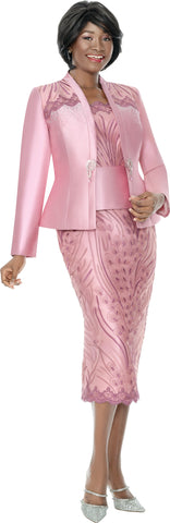 Terramina 7276 mauve pink skirt suit