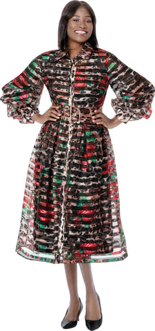 Terramina 7303 red floral print maxi dress