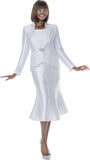 Terramina 7320 white mermaid skirt suit