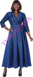 Terramina 7375 royal blue polka dot maxi dress