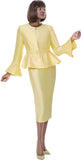 Terramina 7862 yellow bell sleeve skirt suit