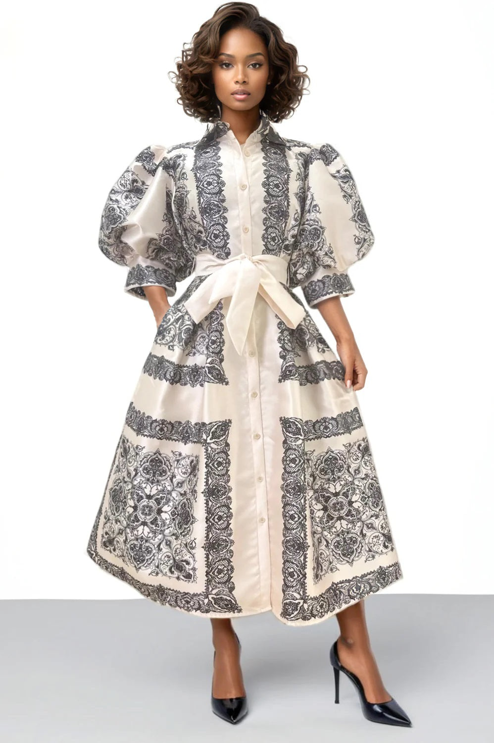 Solid Puff Sleeve Dress – Diva's Den Fashion, LLC