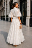 White Feather Maxi Dress
