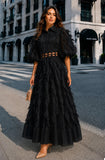 Feather Black Maxi Dress