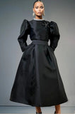 Puff Sleeve Flare Black Dress