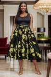 camouflage Print Midi Skirt