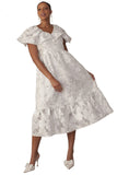 Chancele 9725 white brocade dress