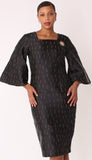 Chancele 9741 black bell sleeve dress
