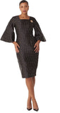 Chancele 9741 black bell sleeve dress