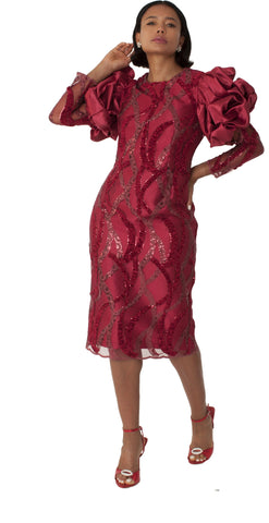 Chancele 9745 burgundy dress